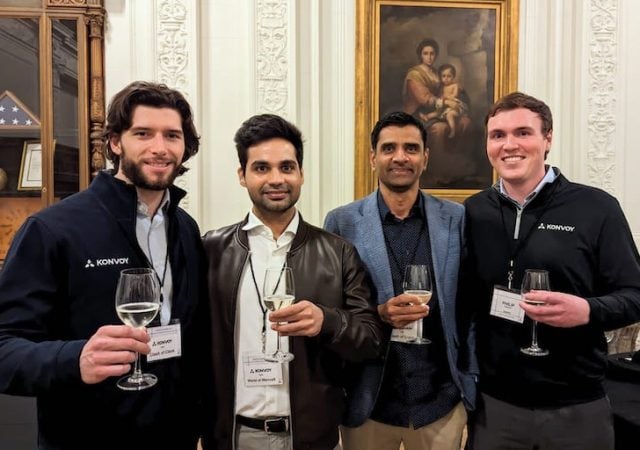 Canopus Network founders Vijay Sivaraman and Himal Kumar (centre) with the Konvoy VC's Josh Chapman (l) and Jackson Vaughan (r).